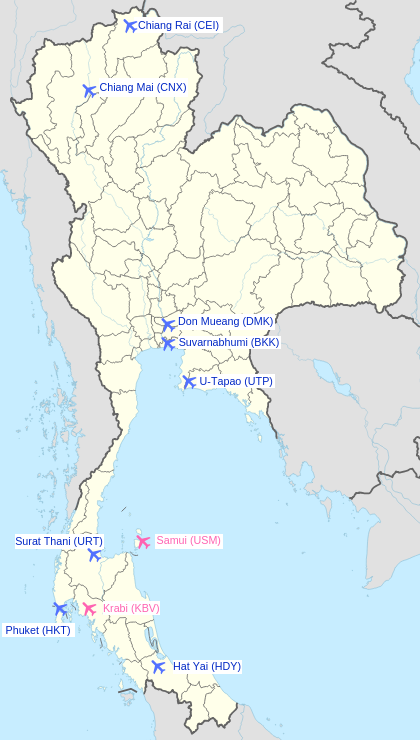 Carte aéroport Thailande