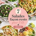 Des salades d'été colorées inspirées des restaurants, prêtes à servir.