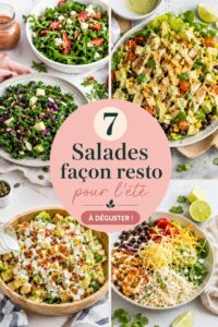 Des salades d'été colorées inspirées des restaurants, prêtes à servir.