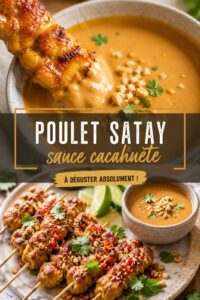 Plat de satay de poulet servi avec de la sauce aux cacahuètes