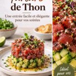 Plat de tartare de thon frais, élégant et prêt à être servi