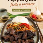 Teppanyaki de boeuf savoureux sur une plaque chauffante