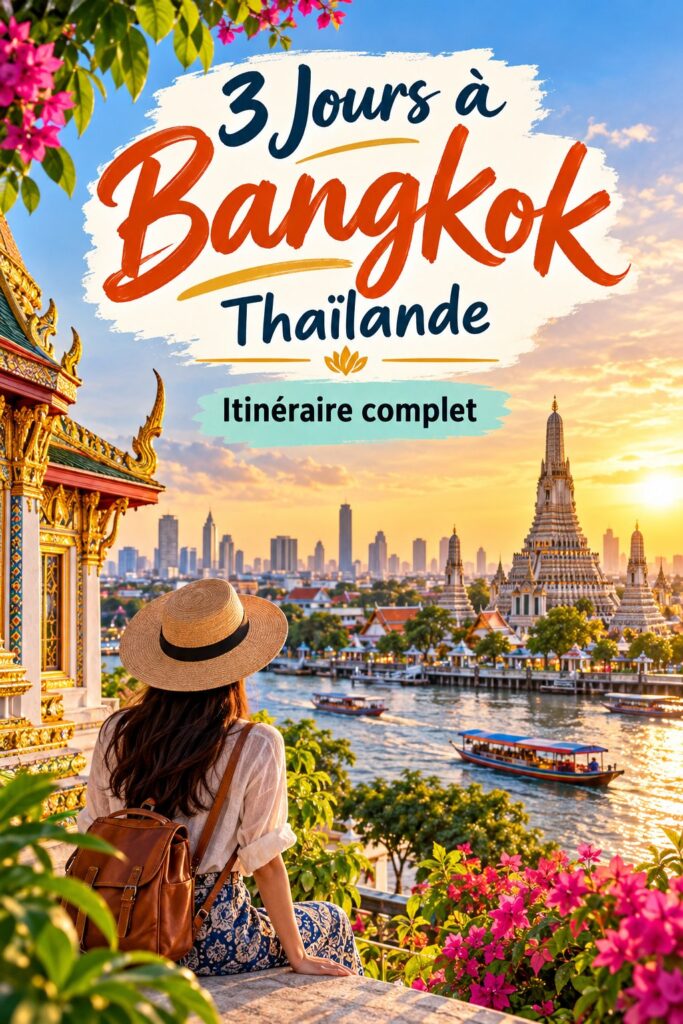 Vue panoramique de Bangkok avec le Grand Palais au premier plan et la ville en arrière-plan.