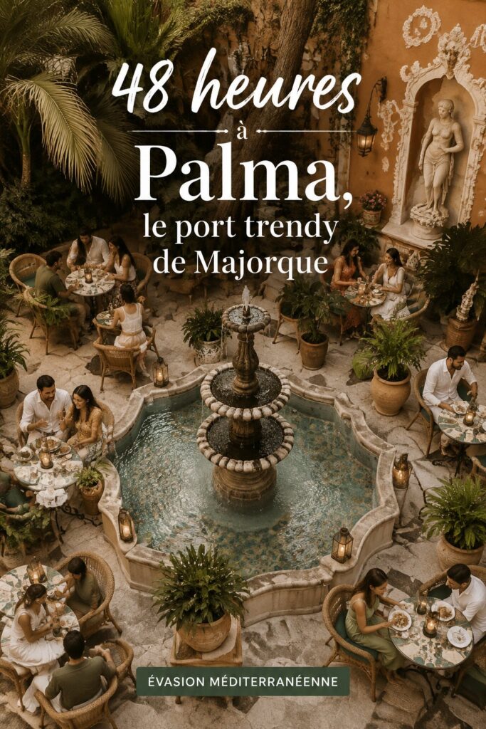 Vue panoramique de la cathédrale de Palma au bord de l'eau, typique de Majorque.