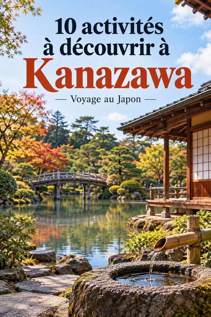 Vue panoramique sur le jardin Kenroku-en à Kanazawa, avec ses magnifiques paysages et ses arbres bien entretenus.