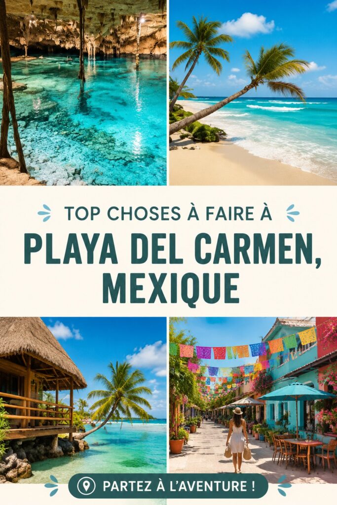 Playa del Carmen avec ses plages de sable et ses palmiers.