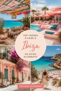 Une vue panoramique d'Ibiza révélant des paysages tranquillement isolés et colorés, parfait pour des vacances relaxantes.