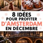 Marché de Noël à Amsterdam avec des illuminations festives