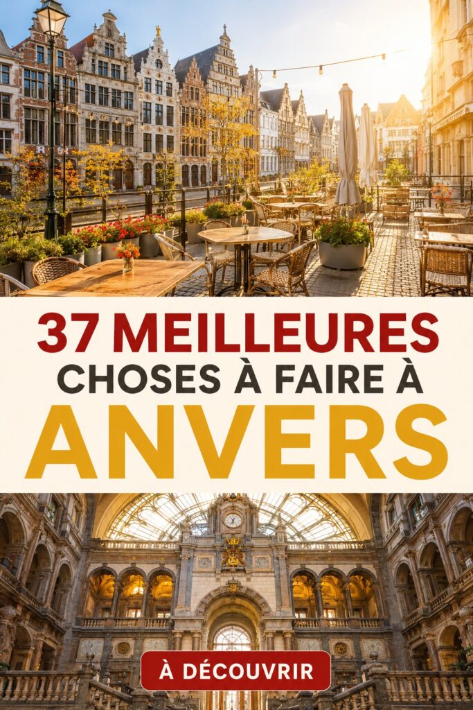 Vue panoramique des principales attractions d'Anvers, montrant l'architecture unique de la ville.