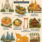 Temples magnifiques à Bangkok lors d'un voyage économique