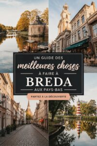 Vue panoramique de Breda, aux Pays-Bas, avec ses canaux et son architecture historique.