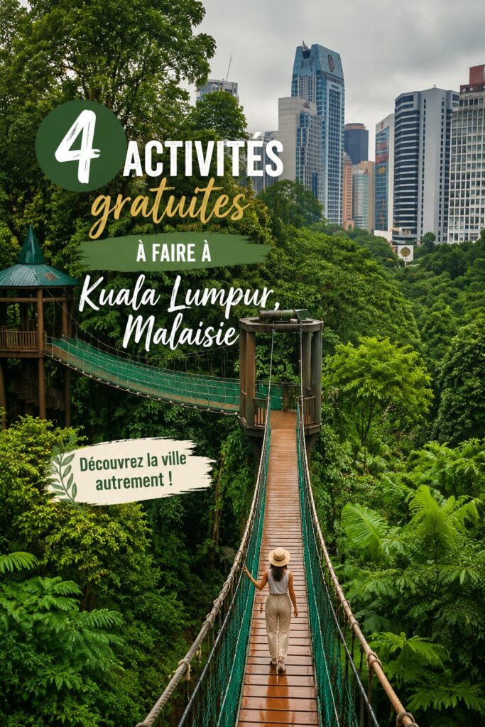 Parc KLCC à Kuala Lumpur avec ses jardins luxuriants et les tours en fond