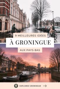 Vue panoramique de Groningen avec ses bâtiments historiques et ses canaux