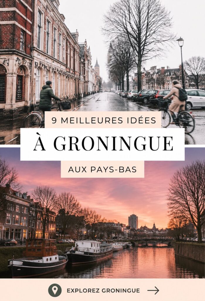 Vue panoramique de Groningen avec ses bâtiments historiques et ses canaux