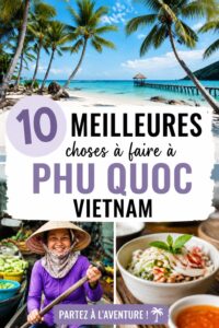 Plage de sable blanc à Phu Quoc avec des eaux turquoise