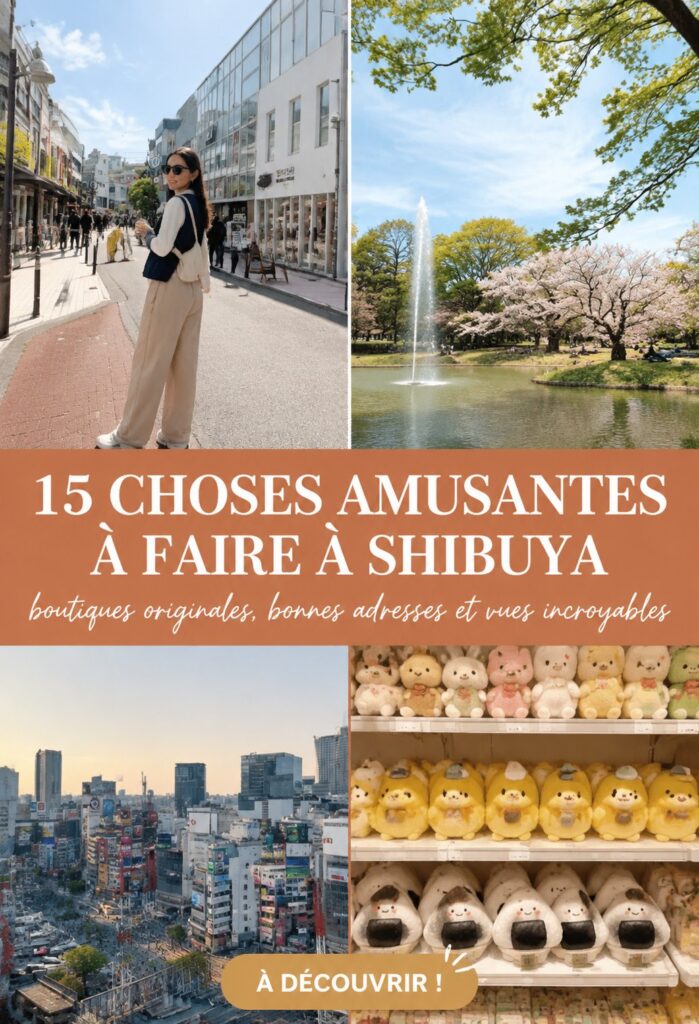 Vue panoramique sur Shibuya avec des activités en arrière-plan
