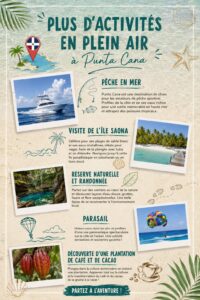 Vue panoramique de Punta Cana avec des activités en plein air