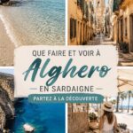 Vue panoramique de la ville d'Alghero en Sardaigne, mettant en avant ses belles plages et son architecture.