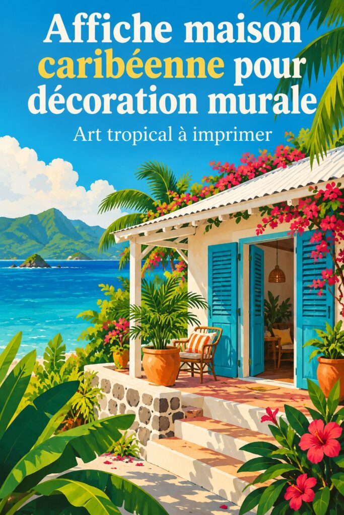 Une peinture inspirée des maisons caribéennes, égayant un intérieur