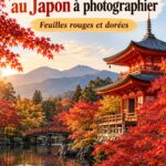 Vue panoramique d'un parc avec des arbres aux feuilles d'automne colorées au Japon