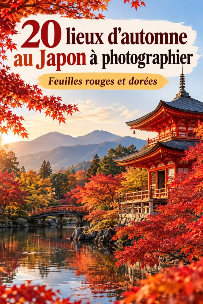 Vue panoramique d'un parc avec des arbres aux feuilles d'automne colorées au Japon