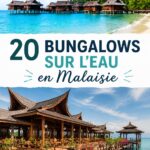 Vue d'un bungalow de luxe sur l'eau en Malaisie, entouré de la nature verdoyante