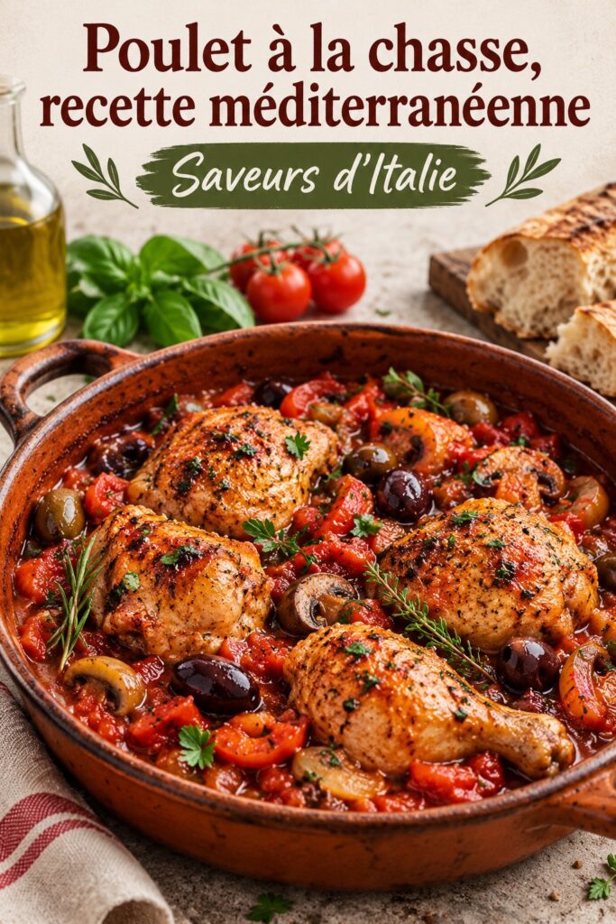 Cacciatore de poulet avec des épices et légumes frais