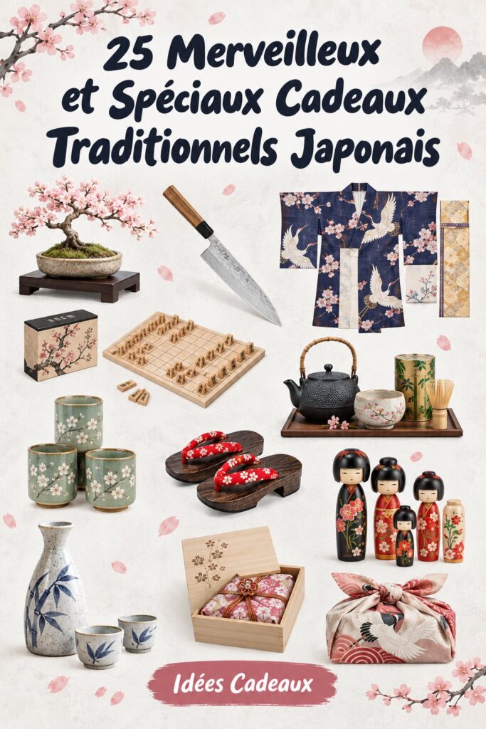 Cadeaux traditionnels japonais sur un marché local
