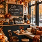 Une tasse de café chaud dans un café berbère typiquement allemand lors de l'automne.