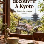 Un café traditionnel japonais à Kyoto avec des clients savourant leur boisson.