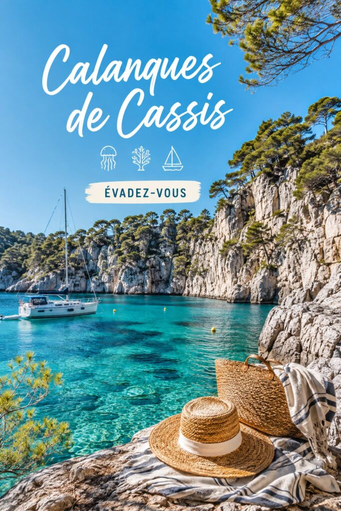 Vue panoramique des calanques de Cassis au bord de la mer Méditerranée