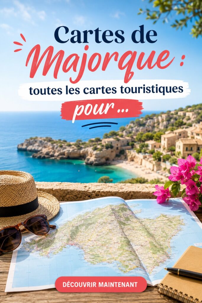 Carte touristique de Majorque illustrant les principales attractions et plages