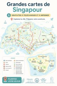 Carte détaillée de Singapour pour un voyage réussi.