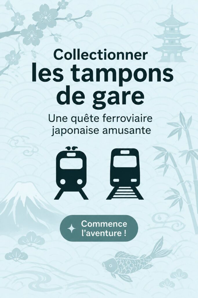 Collection de Eki Stamps représentant les gares japonaises