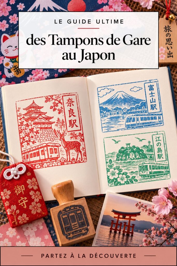 Collection de stamps Eki du Japon, capturant des souvenirs de voyage uniques.