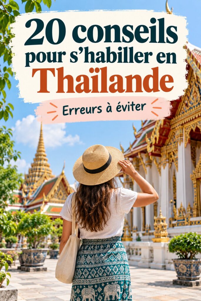Femme en voyage portant une tenue légère et élégante en Thaïlande