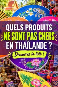 Plage en Thaïlande avec des symboles de budget et dépenses.