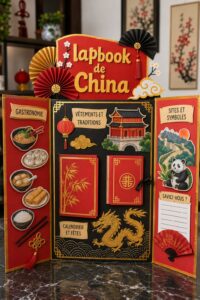 Lapbook créatif inspiré du voyage en Thaïlande avec des illustrations de plages