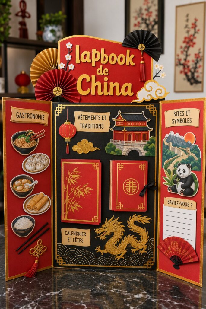 Lapbook créatif inspiré du voyage en Thaïlande avec des illustrations de plages