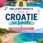 Une famille heureuse découvrant une plage en Croatie pendant leurs vacances.