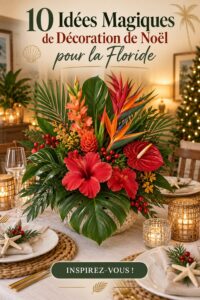 Maison décorée pour Noël avec des éléments côtiers comme des étoiles de mer et des guirlandes maritimes.