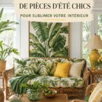Salon décoré dans un style estival avec des touches thaïlandaises.