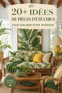 Salon décoré dans un style estival avec des touches thaïlandaises.