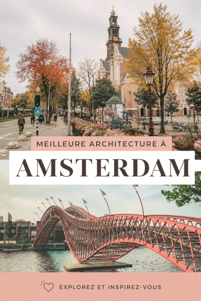 Vue panoramique de l'architecture emblématique d'Amsterdam avec ses maisons au bord des canaux.