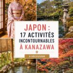 Vue panoramique de la ville de Kanazawa au Japon, montrant ses jardins et son architecture traditionnelle.