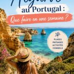 Plage de l'Algarve avec des falaises dorées
