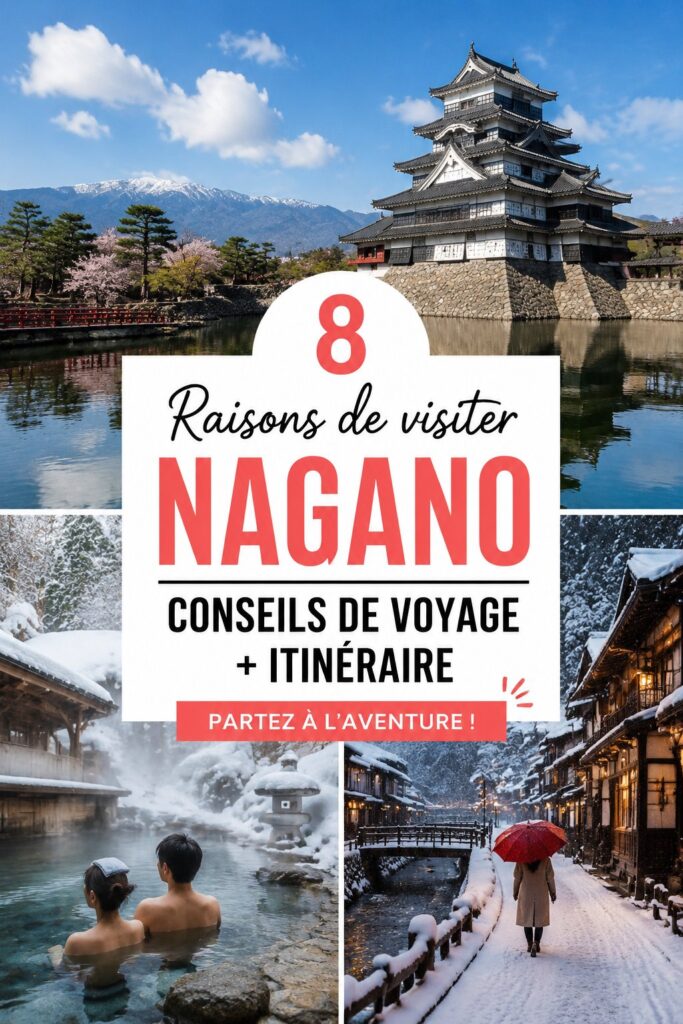 Vue panoramique des Alpes japonaises depuis Nagano, Japon.