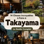 Vue panoramique de Takayama avec ses montagnes environnantes et ses maisons traditionnelles japonaises.