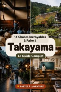 Vue panoramique de Takayama avec ses montagnes environnantes et ses maisons traditionnelles japonaises.