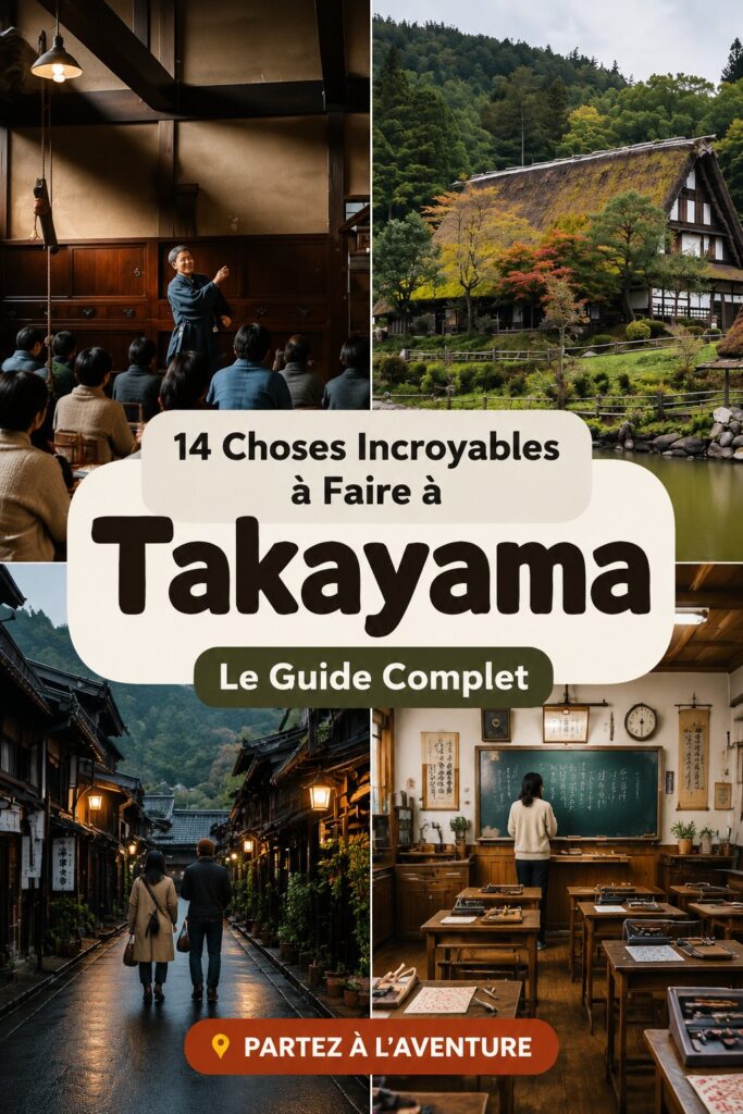 Vue panoramique de Takayama avec ses montagnes environnantes et ses maisons traditionnelles japonaises.